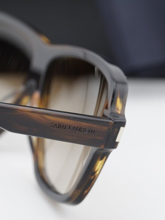 Saint Laurent SL609 CAROLYN 003 Aviator Sunglasses - Havana/Brown main image 8
